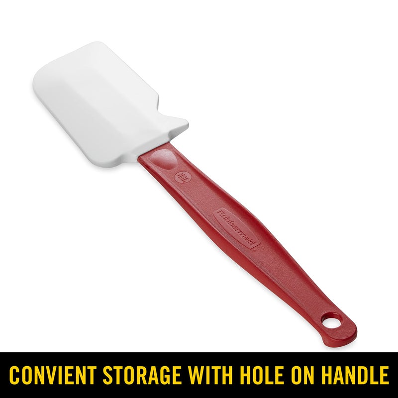 Rubbermaid Commercial Products High Heat Resistant Silicone Heavy Duty Spatula/Food Scraper 9.5-Inch 500Â°F Heat Resistant Red Handle for Baking/Cooking/Mixing Commercial Dishwasher Safe - Image 2