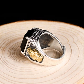 Retro Gold Pixiu Mens Ring with Agate Stone Golden Brave - pzsku/ZB8962853803433E54E8AZ/45/1746199932/dbd51693-22d4-4550-b182-a411d72e685b