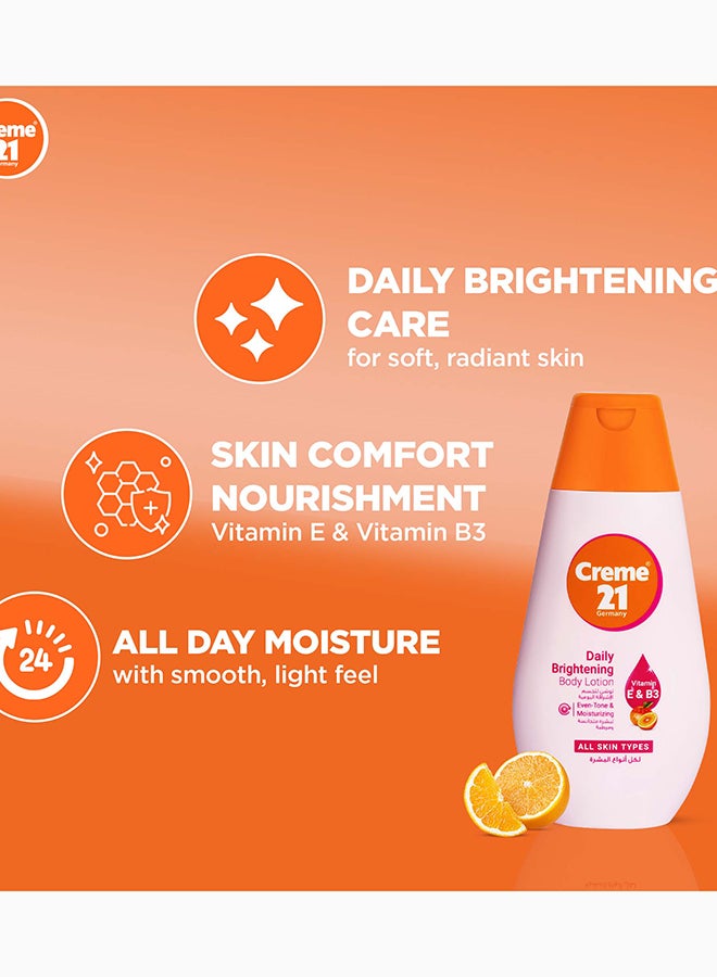 Creme 21 Daily Brightening Body Lotion | Deep Moisturisation with Vitamin E & B3 | Brightening Body Moisturiser for Radiant, Glowing, Even-Toned Skin | Lighweight & Non Sticky |Born in Germany - Image 3