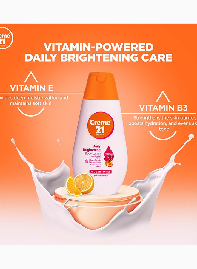 Creme 21 Daily Brightening Body Lotion | Deep Moisturisation with Vitamin E & B3 | Brightening Body Moisturiser for Radiant, Glowing, Even-Toned Skin | Lighweight & Non Sticky |Born in Germany - Image 2