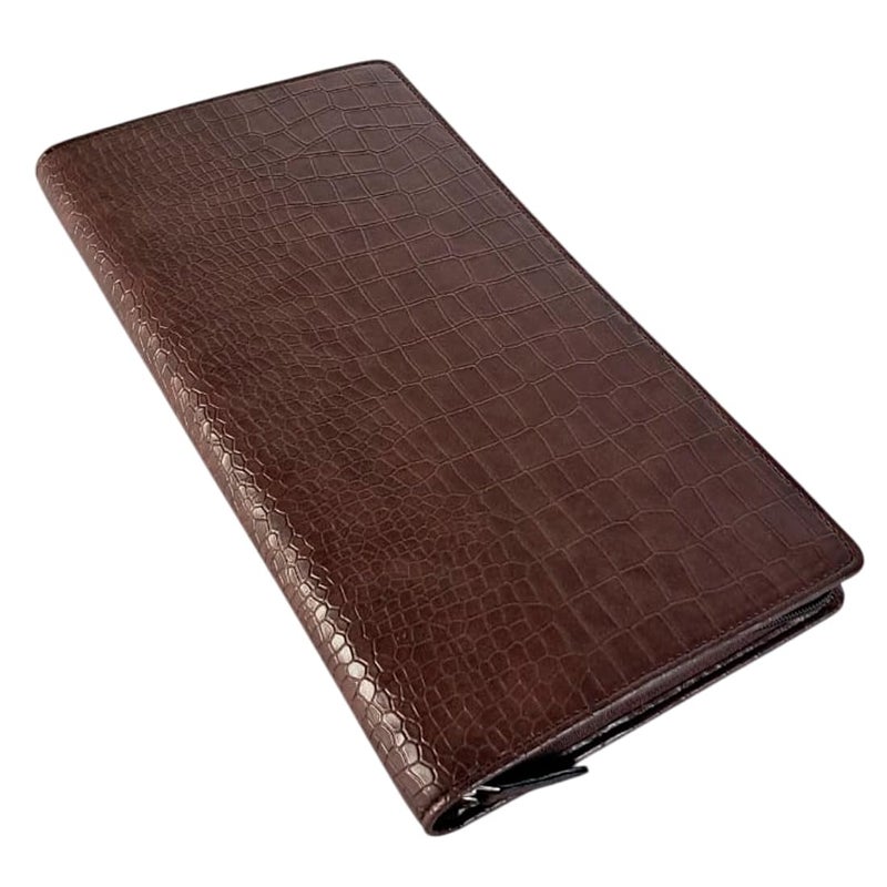 essart Premium PU Leather Men's & Women's 36 Slot Pen case Organizer Pencil Case - Zippered Pen Pencil Bag Pouch for School, Work & Office Marker Case Organizer Colour Croco-Brown - Image 4