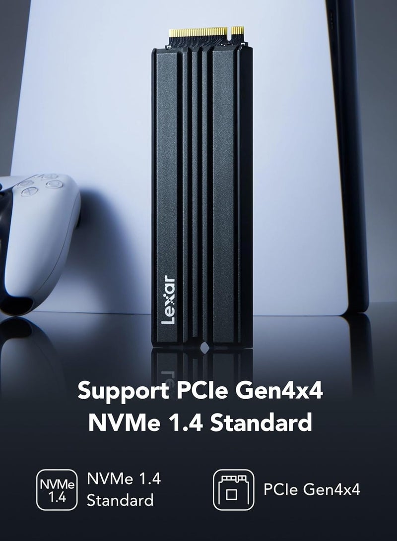 ليكسار NM790 1TB SSD مع مبرد، M.2 2280 PCIe Gen4x4 NVMe 1.4 SSD داخلي، سرعة قراءة تصل إلى 7400MB/s، سرعة كتابة تصل إلى 6500MB/s، محرك أقراص ثابت داخلي لجهاز PS5، الكمبيوتر الشخصي، اللابتوب، اللاعبين (LNM790X001T-RN9NG) - Image 3