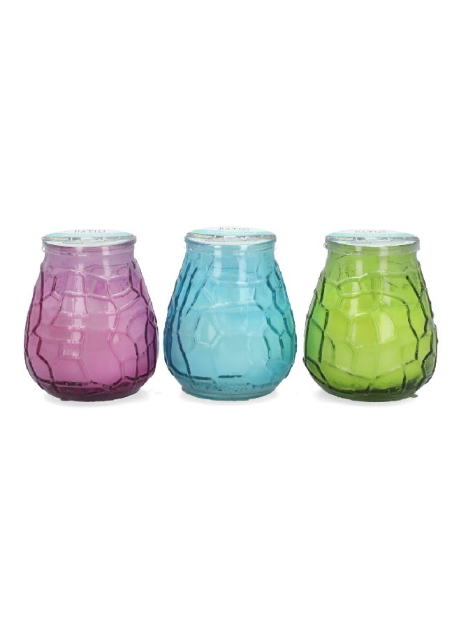 Patio Essentials 3-Piece Fresh Citronella Fragrance Glass Jar Candle Set Multicolour 10.58 oz 22249  - Image 1