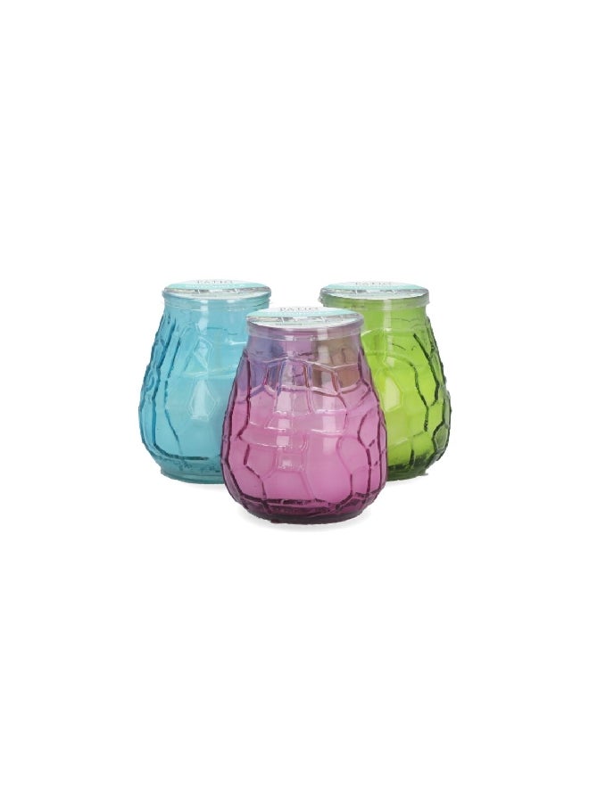 Patio Essentials 3-Piece Fresh Citronella Fragrance Glass Jar Candle Set Multicolour 10.58 oz 22249  - Image 4