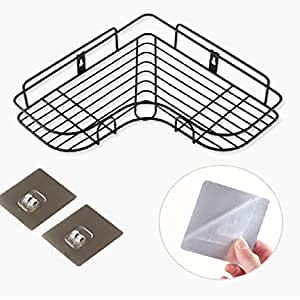 Tendula Corner Shower Caddy Shelf with Hooks, Wall Mounted No Drilling Trace Less Adhesive Bathroom Storage Organizer - Image 3