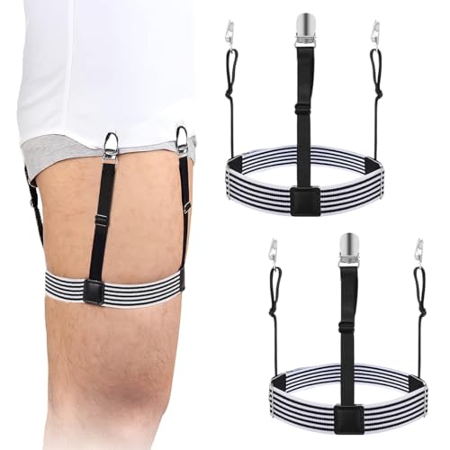 GUSTAVE® Shirt Stays for Men, Shirt Holder for Men, Tucker Belt Formal Mens Garters for Suits, Adjustable Invisible Clip (1 Pairs) - Image 1