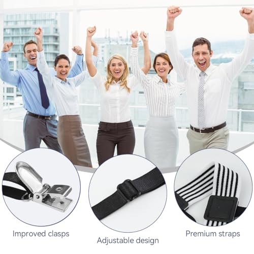 GUSTAVE® Shirt Stays for Men, Shirt Holder for Men, Tucker Belt Formal Mens Garters for Suits, Adjustable Invisible Clip (1 Pairs) - Image 4