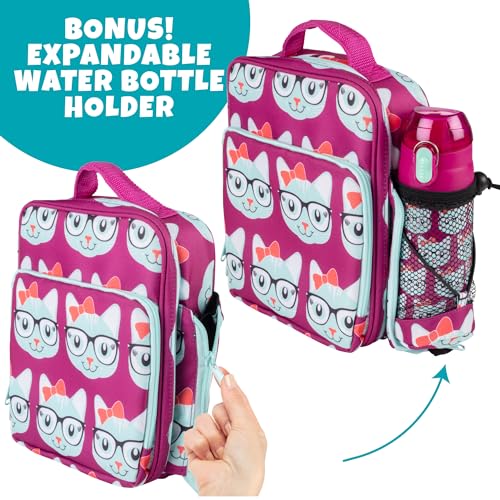 Bentology Insulated Lunch Box w Snack Pocket & Water Bottle Holder- Water-Resistant Lunchbox for Kids- Easy Clean Tote Mini Cooler Bag- Reusable Thermal Lunch Bag for Work School Picnic-Back to School - Image 3