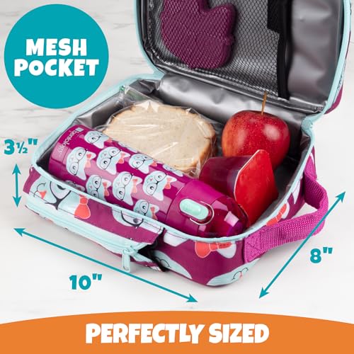 Bentology Insulated Lunch Box w Snack Pocket & Water Bottle Holder- Water-Resistant Lunchbox for Kids- Easy Clean Tote Mini Cooler Bag- Reusable Thermal Lunch Bag for Work School Picnic-Back to School - Image 4