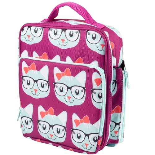 Bentology Insulated Lunch Box w Snack Pocket & Water Bottle Holder- Water-Resistant Lunchbox for Kids- Easy Clean Tote Mini Cooler Bag- Reusable Thermal Lunch Bag for Work School Picnic-Back to School - Image 1