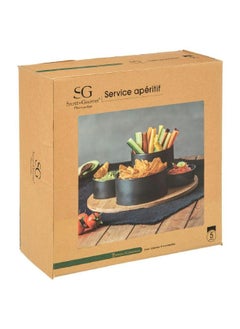 LOFT APPETIER, SET,L33.5XP33.5XH10CMS,BLACK,BAMBOO-176917  - Image 4