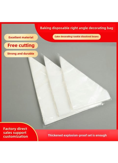 Baking Tools Disposable Right Angle Decorating Bag Non-slip Cake Decorating Bag Large, Medium And Small Triangle Bag-Color:100 Pieces-Specifications:Small 16*25