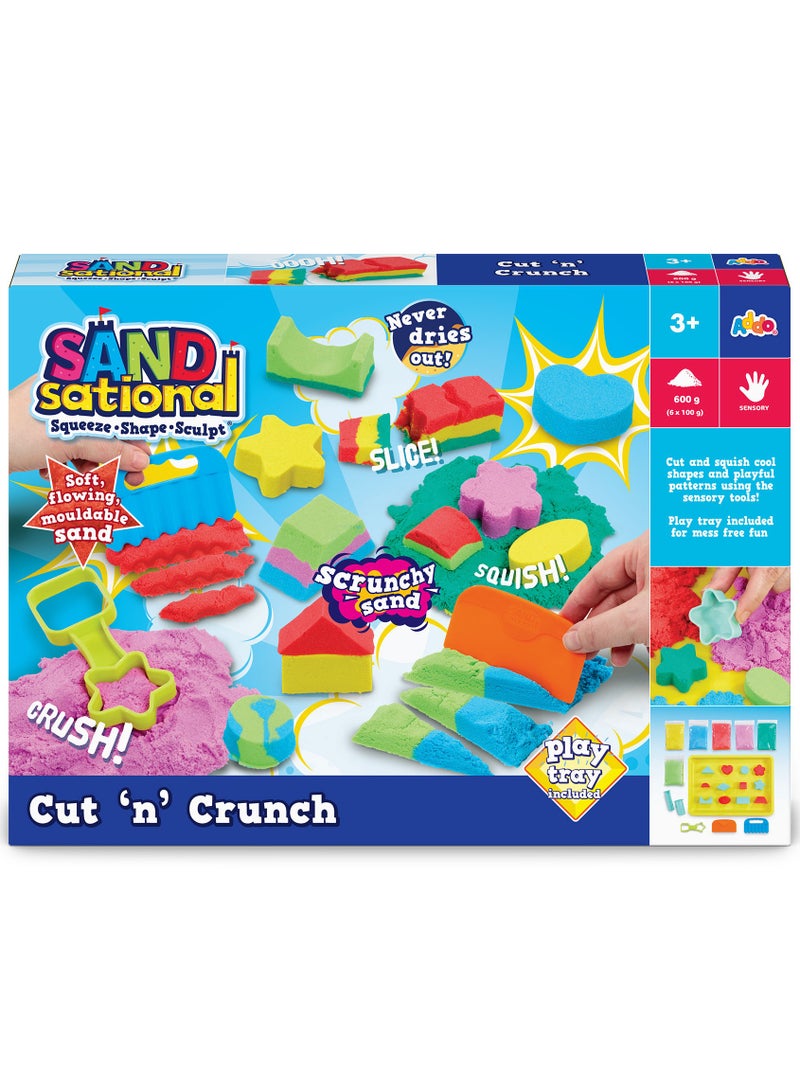 ADDO Sandsational Cut N Crunch | Sand Creation | Super-soft Sand | Modelling Sand | Creative Fun Ideas | Develops Sensory Skills | Entertaining Toy | Stress Relief Toys for Kids - Image 1
