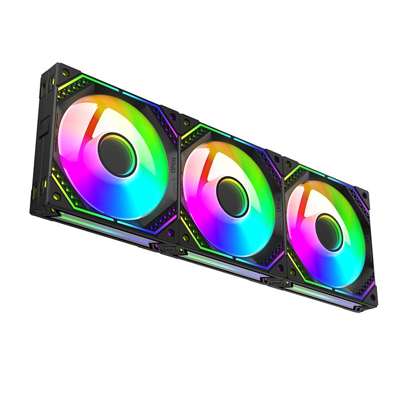 Loquat Teucer JM-2 building block fan desktop computer case heat dissipation prism mute heat dissipation argb wire-free splicingZero JM-2 building block fan forward black suit Zero JM-2 building block fan 