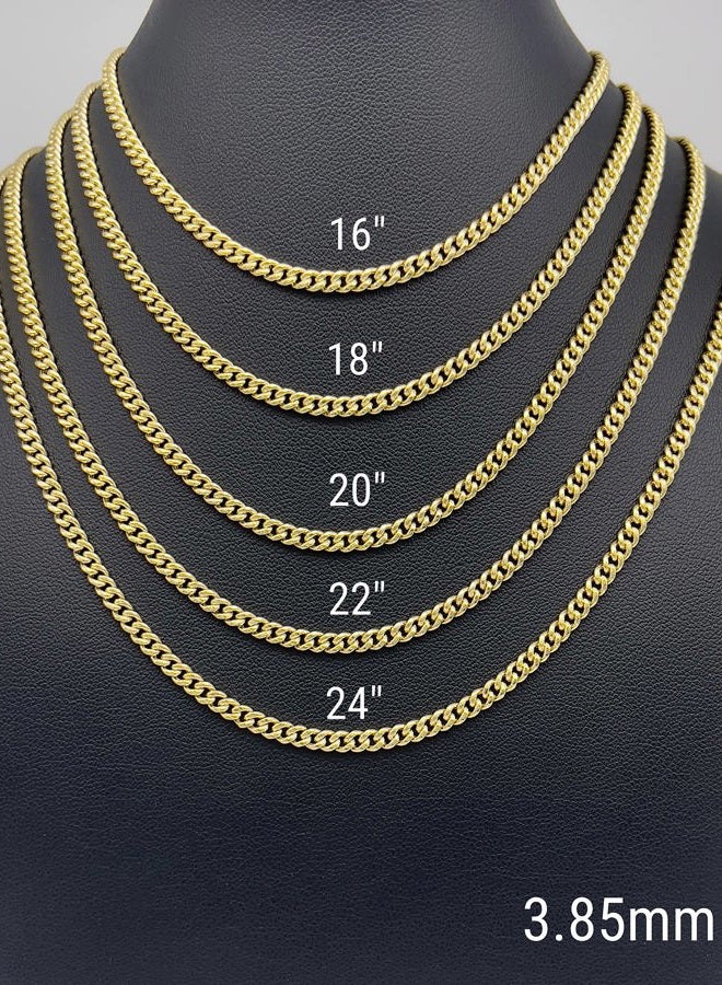 JEWELHEART 14K Gold Miami Cuban Link Chain Men - 1.85mm 2.15mm 2.85mm 3.85mm 4.4mm 5.35mm Diamond Cut Thick Cuban Curb Chain - Real Gold Necklaces For Women 16" 18" 20" 22" 24", 16 inches, Gold, No - Image 4