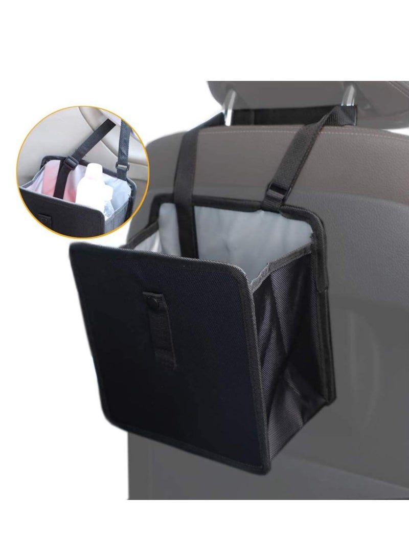 Bukela Car Bin, Foldable and Water Resistant Auto Trash Bag Camp for Garbage and Litter Storage and Collection, Car Rubbish Bin Hanging Auto Trash Bag Litter Container (Black)  - Image 4