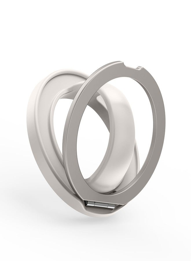 SuydanBox Magnetic Phone Grip, 360° Rotation & 180° Flip Universal Phone Ring Stand, Silicone Phone Ring Holder for Back of Phone for iPhone 17/16/15/14/13/12 Pro Max/Plus, Stone - Image 1