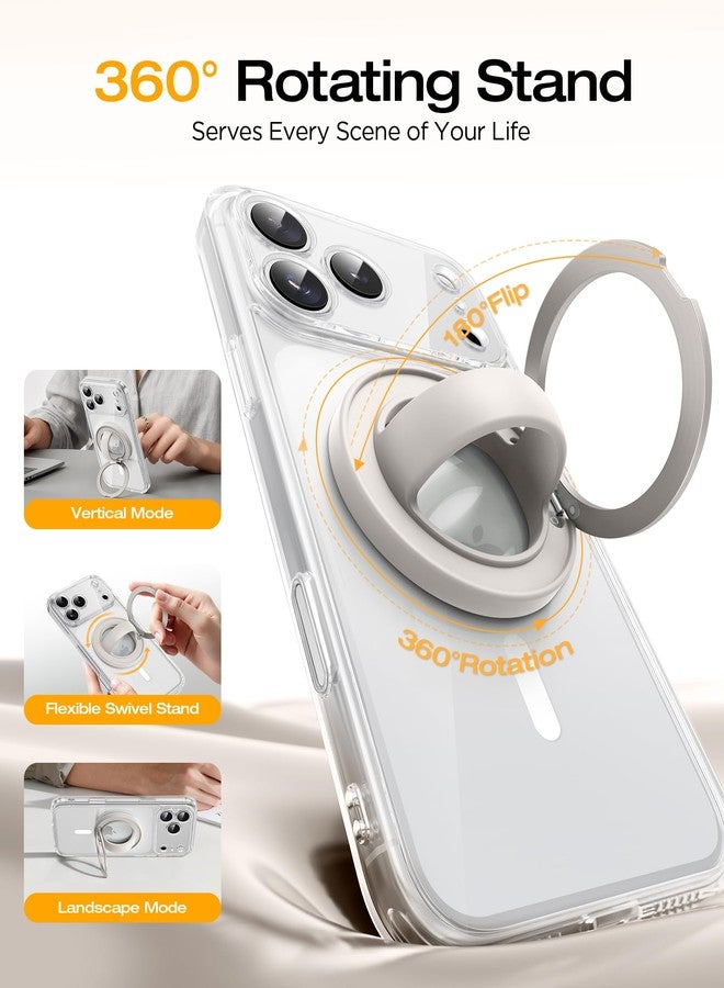 SuydanBox Magnetic Phone Grip, 360° Rotation & 180° Flip Universal Phone Ring Stand, Silicone Phone Ring Holder for Back of Phone for iPhone 17/16/15/14/13/12 Pro Max/Plus, Stone - Image 3