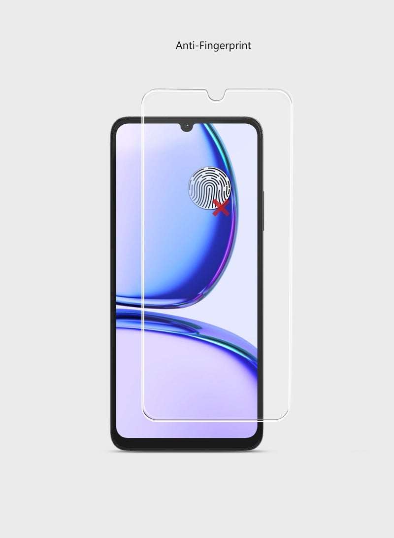 Techie 2 pieces HD Tempered Glass Screen Protector for Realme C53 - Anti Reflection Anti Bubbles 9H Hardness 0.33 mm Rounded Edges Easy Installation - Image 2