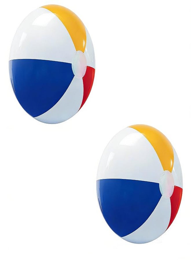BCWATERFUNPD Beach Balls - 20 Inch (Ø 13") Beach Balls 2 Pack Inflatable Rainbow Pool Toys for Party Supplies Beach Toys for Summer Parties & Decorations - Image 1
