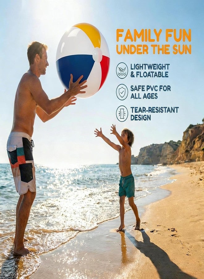 BCWATERFUNPD Beach Balls - 20 Inch (Ø 13") Beach Balls 2 Pack Inflatable Rainbow Pool Toys for Party Supplies Beach Toys for Summer Parties & Decorations - Image 4