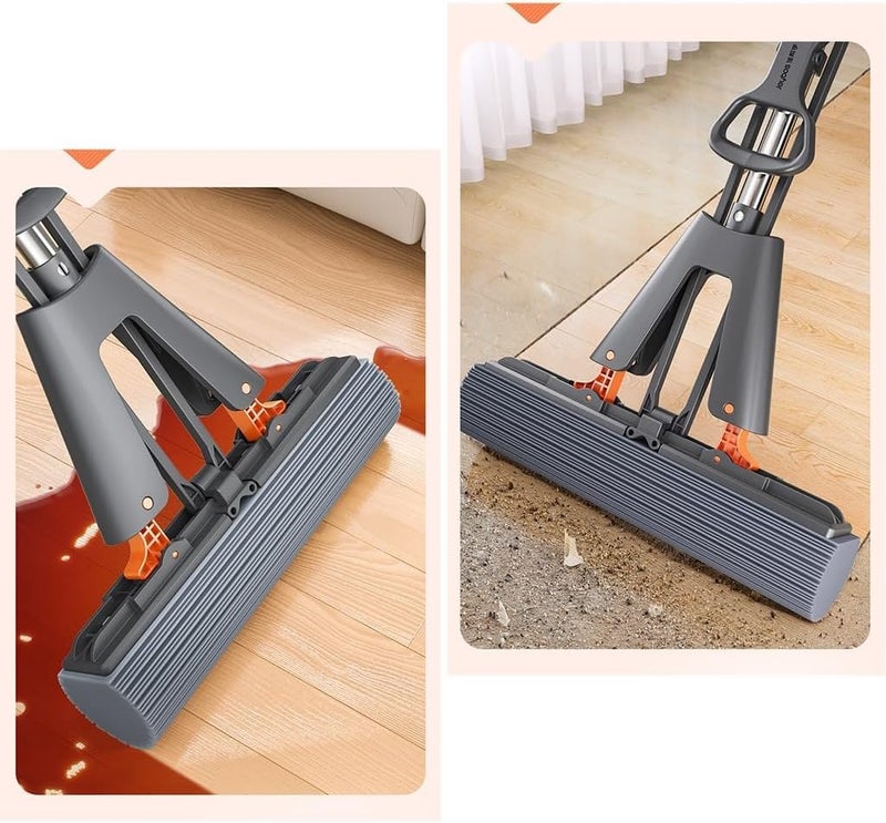 Clefairy PVA Folding Sponge Mop , Telescopic Handle Folding Squeeze| Super Absorbent PVA Sponge Refill | Household Cleaning Tool |Best for Kitchen, Tiles, Multi-Surface Hard Floor - Image 2