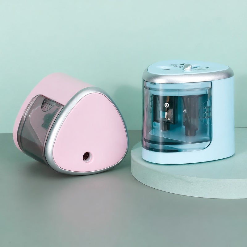 Automatic Electric Sharpener: Pink Battery Operated Sharpener - Runs on 4 AA Battery (Not Included) Pencil Sharpener for School Supplies - Image 4