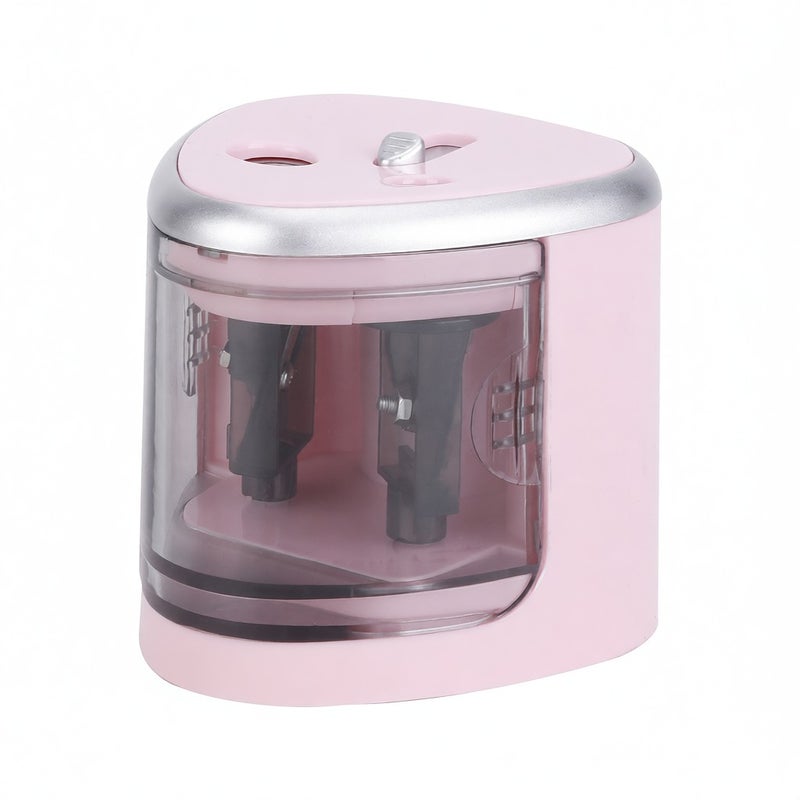 Automatic Electric Sharpener: Pink Battery Operated Sharpener - Runs on 4 AA Battery (Not Included) Pencil Sharpener for School Supplies - Image 1