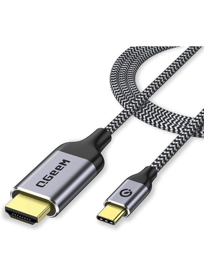 QGeeM USB C to HDMI Cable Adapter, Braided 4K@60Hz Cable Adapter(Thunderbolt 3 Compatible) Compatible with iPad Pro,MacBook Pro 2018 iMac,ChromeBook Pixel 4326667818 - Image 1