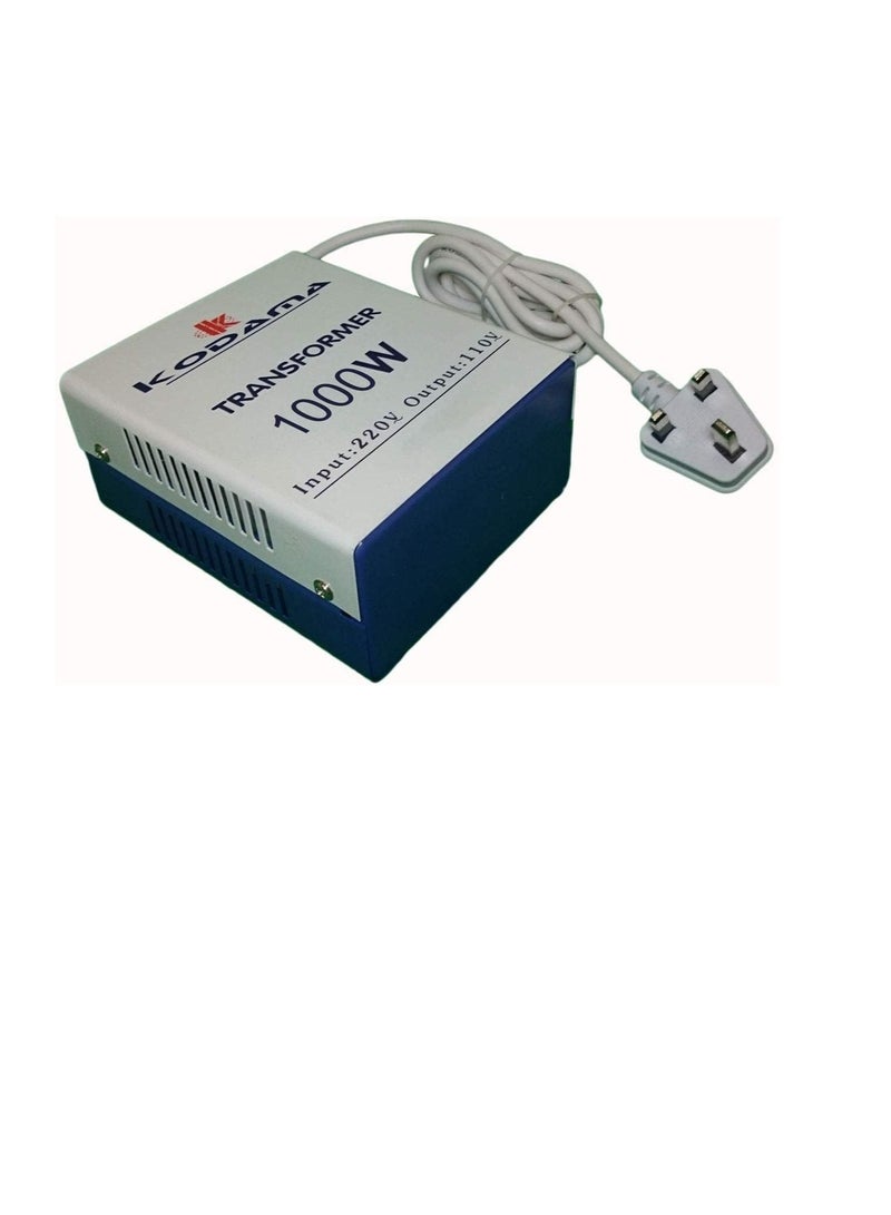 Kodama Transformer 1000 Watt Universal 3 Pin UK Plug Power Cord with Safety Fuse Included Plug Transformer 220V To 110V Step Down Power Converter Input Voltage 220V And Output Voltage is 110V  - Image 2