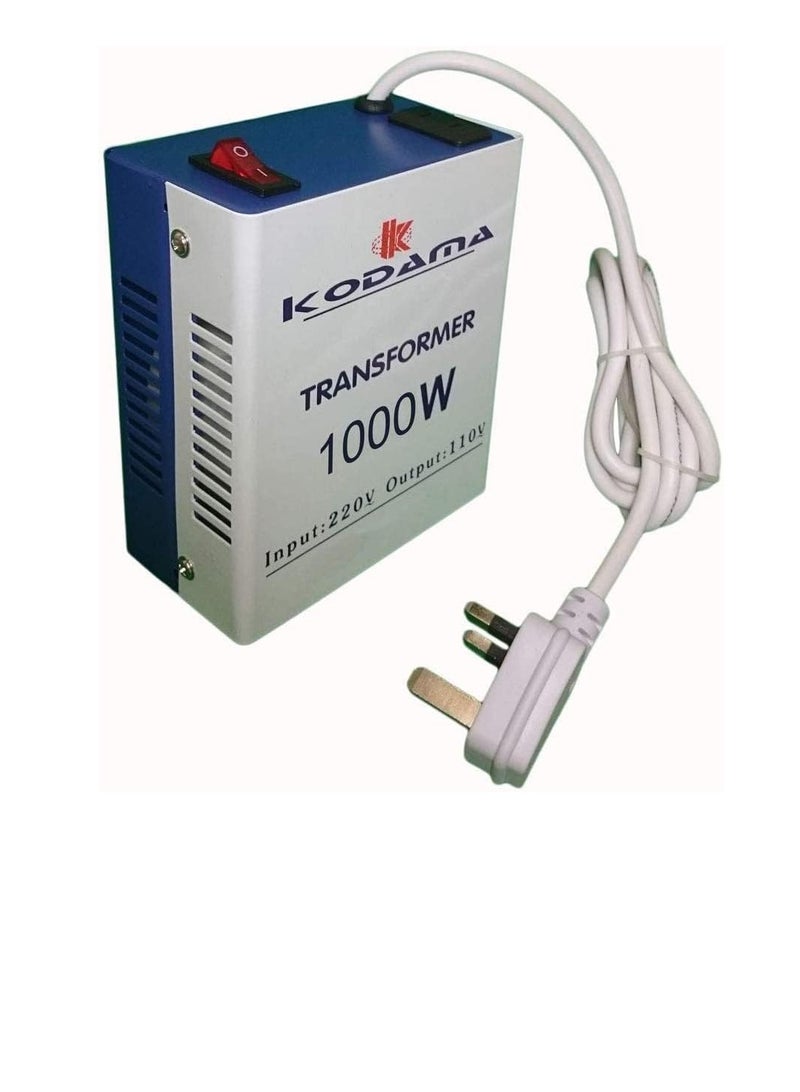 Kodama Transformer 1000 Watt Universal 3 Pin UK Plug Power Cord with Safety Fuse Included Plug Transformer 220V To 110V Step Down Power Converter Input Voltage 220V And Output Voltage is 110V  - Image 3