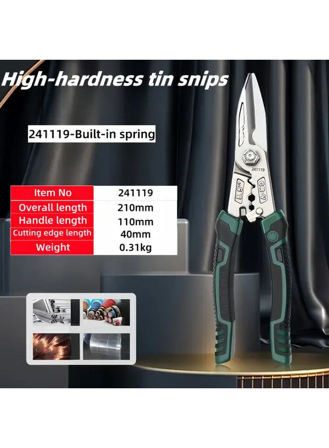 Green Heavy Duty Multi Function Scissors Industrial Grade Iron Sheet Cutter Non Slip Handle - Image 4