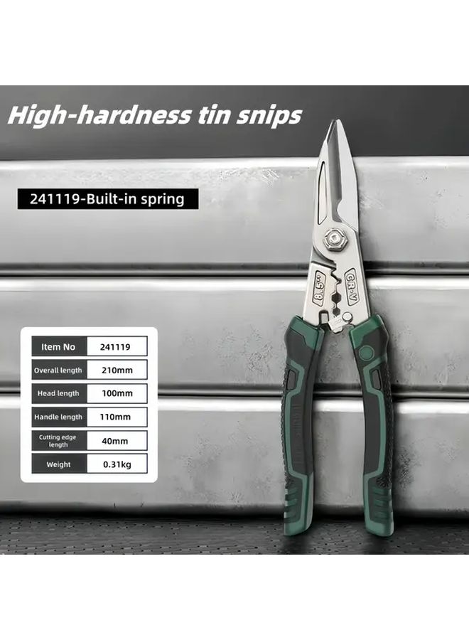 Green Heavy Duty Multi Function Scissors Industrial Grade Iron Sheet Cutter Non Slip Handle - Image 5