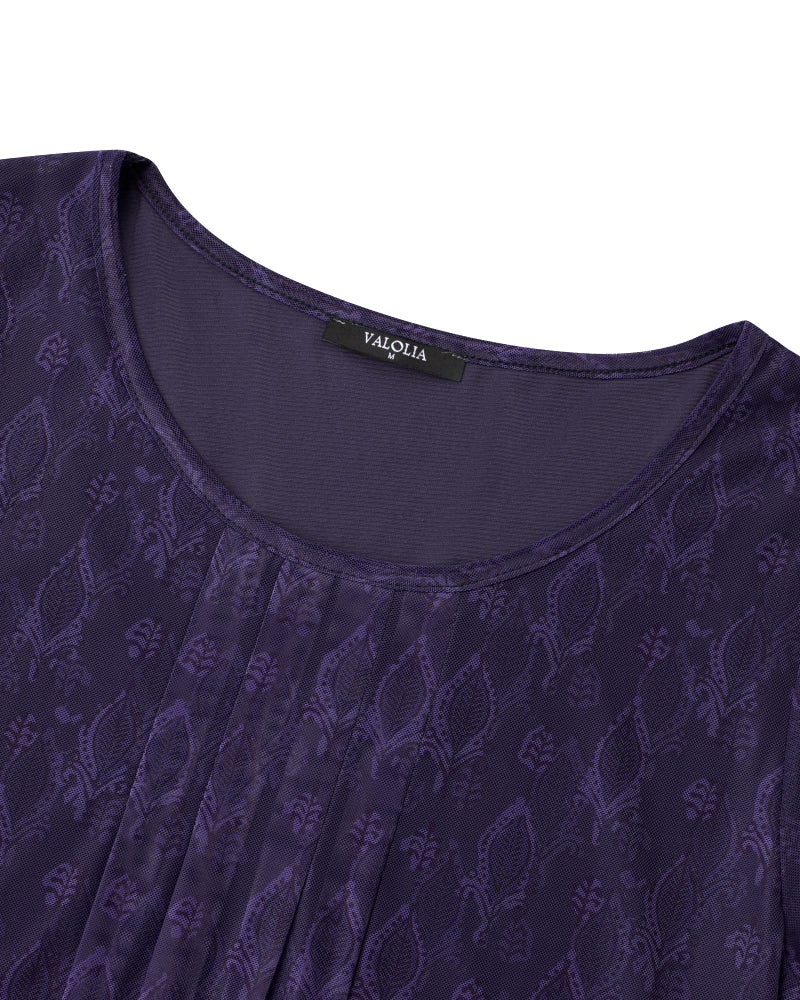 VALOLIA Womens Tunic Tops to Wear with Leggings Flowy Tops for Women Long Sleeve Shirts for Women Dressy Casual A Line Shirts Women Maternity Tops for Work Deep Violet Large - Image 3