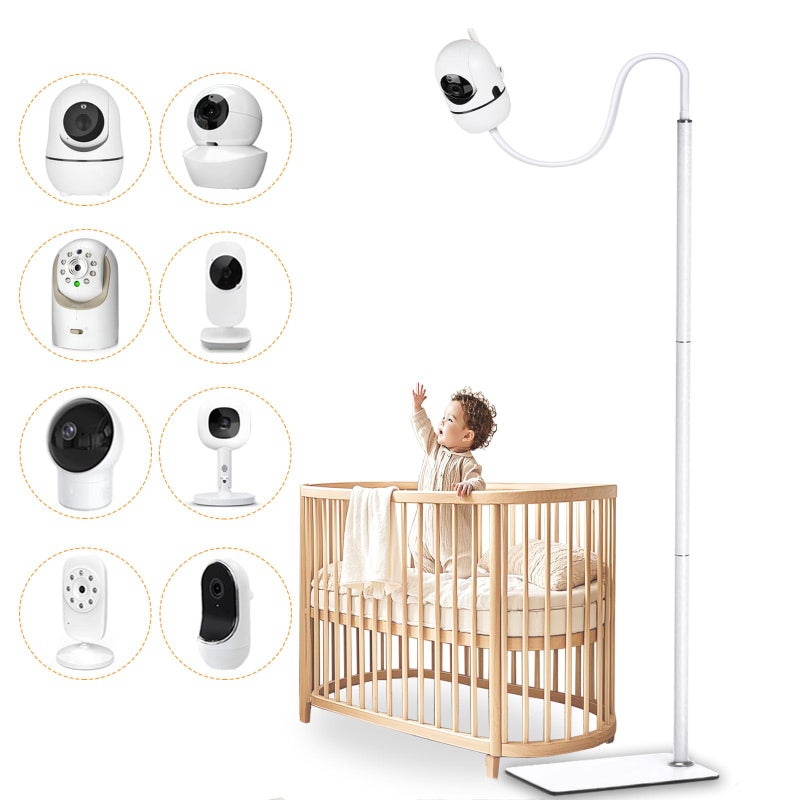 GAHOGA 69" Adjustable Height Floor Stand for Hello Baby Monitor, Gooseneck Swivel Holder Mount with Stable Base for HelloBaby,Nanit Pro,Owlet, Motorola,VAVA,1/4 Thread Connection, Universal Monitor Mount - Image 1