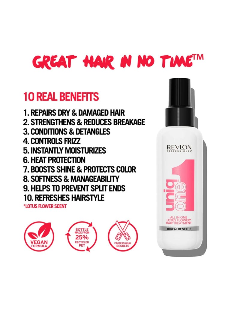 Revlon UNIQ ONE FLOR DE LOTO TRATAMIENTO CAPILAR 150ML  - Image 3