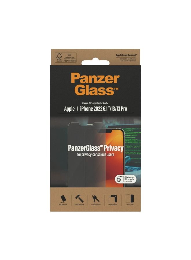 PanzerGlass CLASSIC FIT PRIVACY Screen Protector for Apple iPhone 14 2022 6.1"/13/13 Pro - Image 3