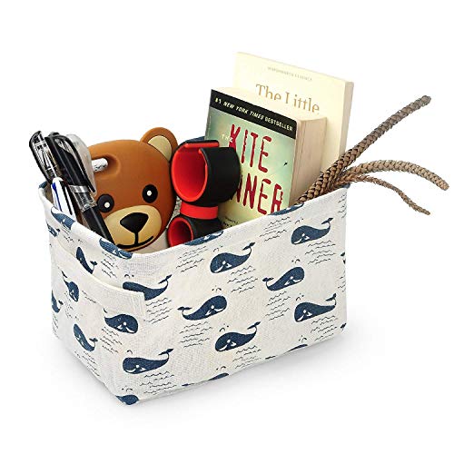 KolorFish Cute Fabric Storage Basket Bins, Home Decor Canvas Organizers Bag, Storage Bins Basket for Adult Makeup, Baby Toys Liners, Books (Pack of 4) - Image 4