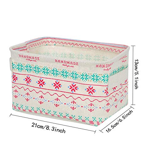 KolorFish Cute Fabric Storage Basket Bins, Home Decor Canvas Organizers Bag, Storage Bins Basket for Adult Makeup, Baby Toys Liners, Books (Pack of 4) - Image 2
