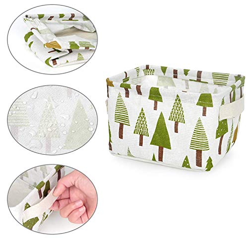 KolorFish Cute Fabric Storage Basket Bins, Home Decor Canvas Organizers Bag, Storage Bins Basket for Adult Makeup, Baby Toys Liners, Books (Pack of 4) - Image 3