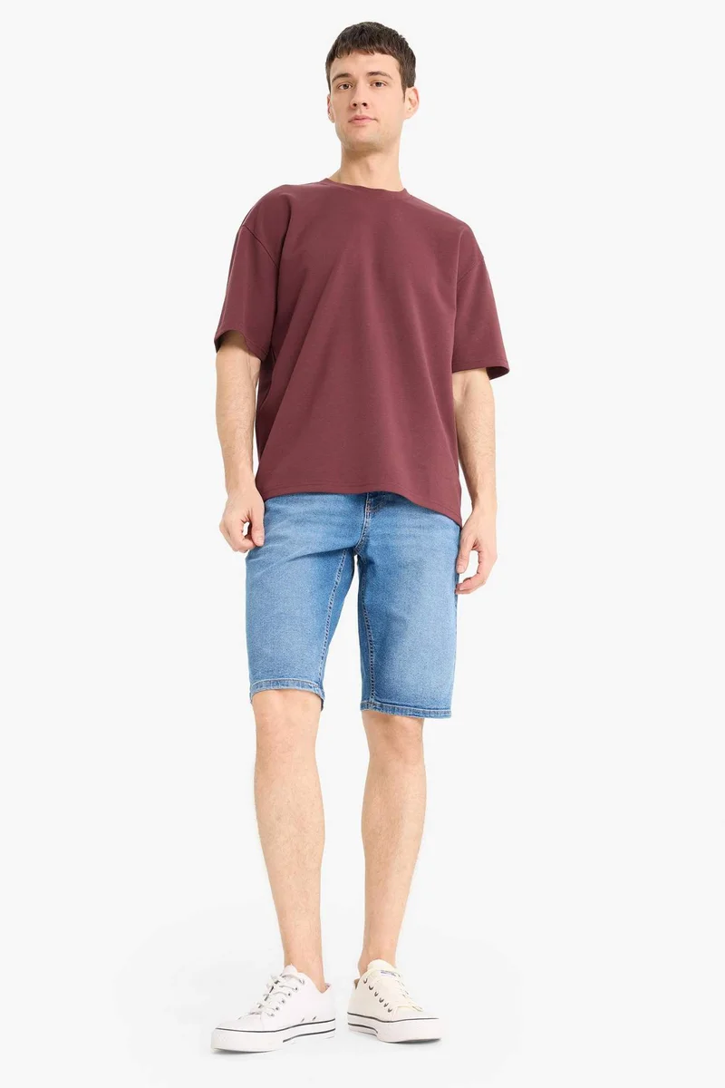 ديفاكتو Regular Fit Denim Bermuda Shorts