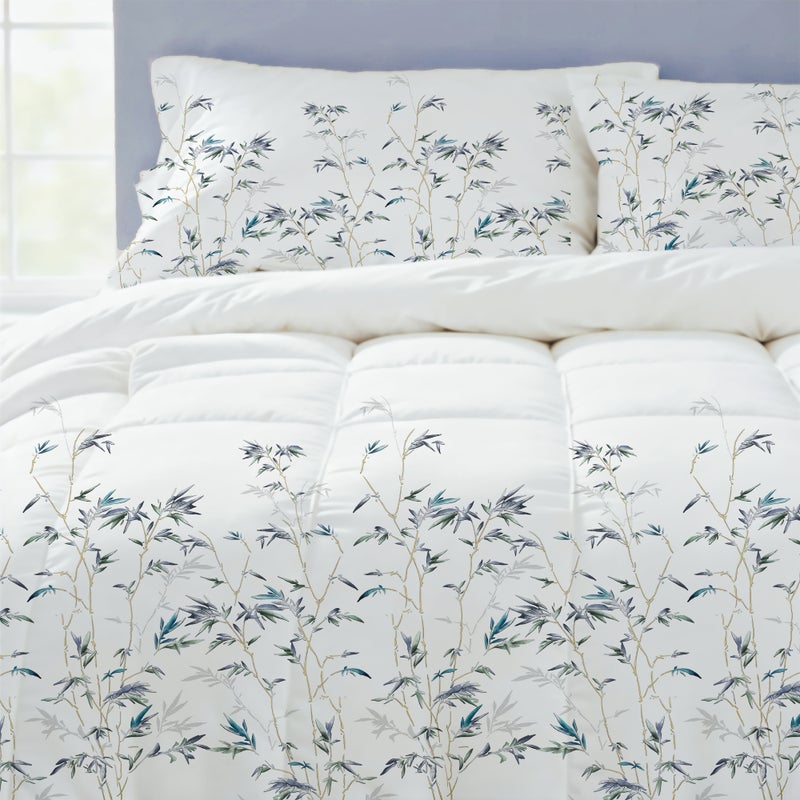 Cottage طقم لحاف من 6 قطع بتصميم ورق البامبو بحجم كينغ 220*240 سم - Image 2