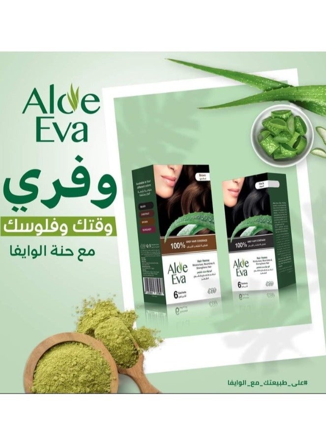 Aloe Eva Hair Henna Black - Natural Black Hair Color - 6 x 10 GM Sachets - Image 5
