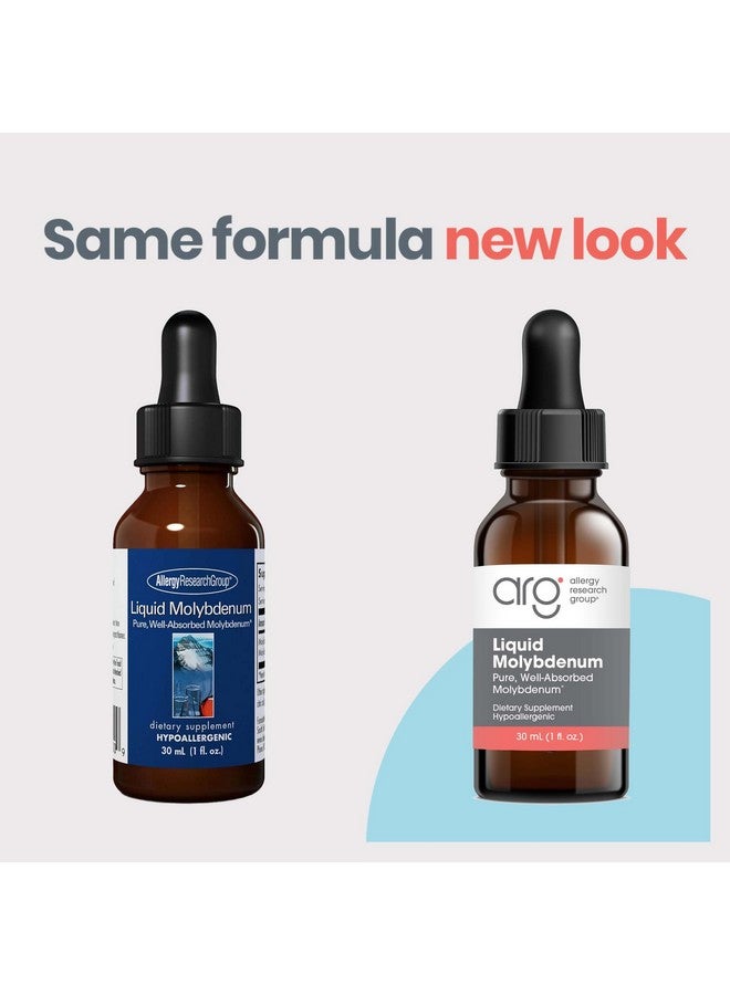 Allergy Research Group Liquid Molybdenum Supplement - Sulfur Metabolism Support, Detox, Uric Acid, Trace Minerals, 25mcg Liquid Drops - 1 Fl Oz - Image 2