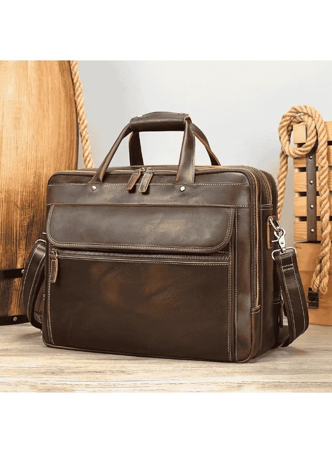 Goolink GL12612 Premium Leather Briefcase & Messenger Bag - Large Capacity Executive Laptop Tote for Business & Travel - Image 3