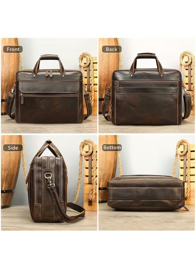 Goolink GL12612 Premium Leather Briefcase & Messenger Bag - Large Capacity Executive Laptop Tote for Business & Travel - Image 5
