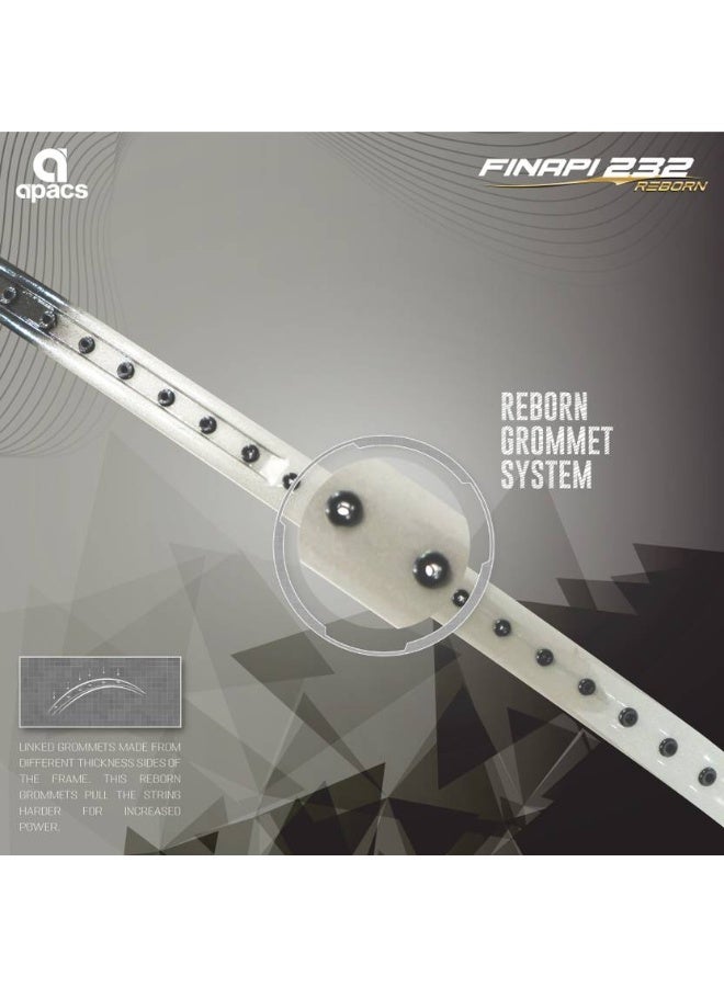 apacs Finapi 232 REBORN (42 LBS, World's Toughest Frame) 100% Japanese Graphite Grey Unstrung Badminton Racquet  (Pack of: 1, 85 g)