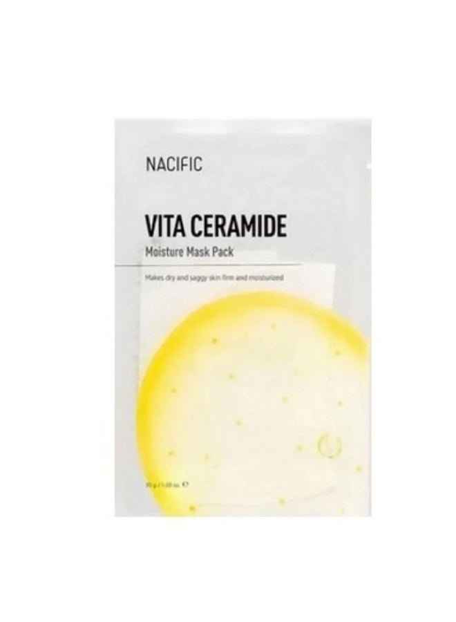 NACIFIC Vita Ceramide Moisture Mask Pack – Hydrating & Brightening Sheet Mask – 10 Masks - Image 1