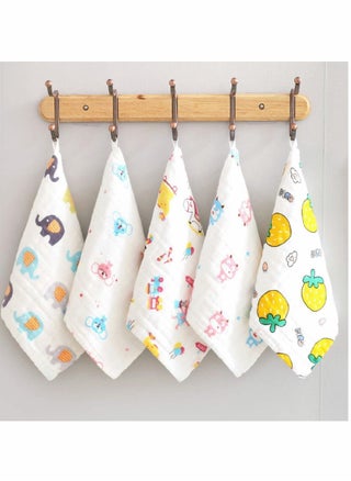 Baby Face Towels, Natural 6 Layers Muslin Washcloths, 100% Cotton, Soft, Breathable, Absorbent, Reusable, for Sensitive Skin, Square Towel, Children's Handkerchief (5 Packs) - pzsku/ZB8976C28DB1ADC0E6E80Z/45/_/1731257159/f423e11e-6378-4385-bf53-ea1bfc56c5a9