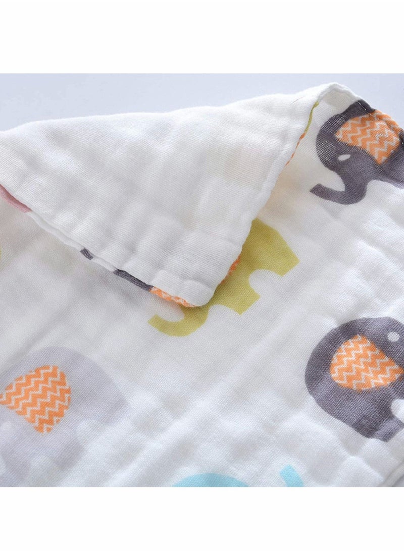 Baby Face Towels, Natural 6 Layers Muslin Washcloths, 100% Cotton, Soft, Breathable, Absorbent, Reusable, for Sensitive Skin, Square Towel, Children's Handkerchief (5 Packs)